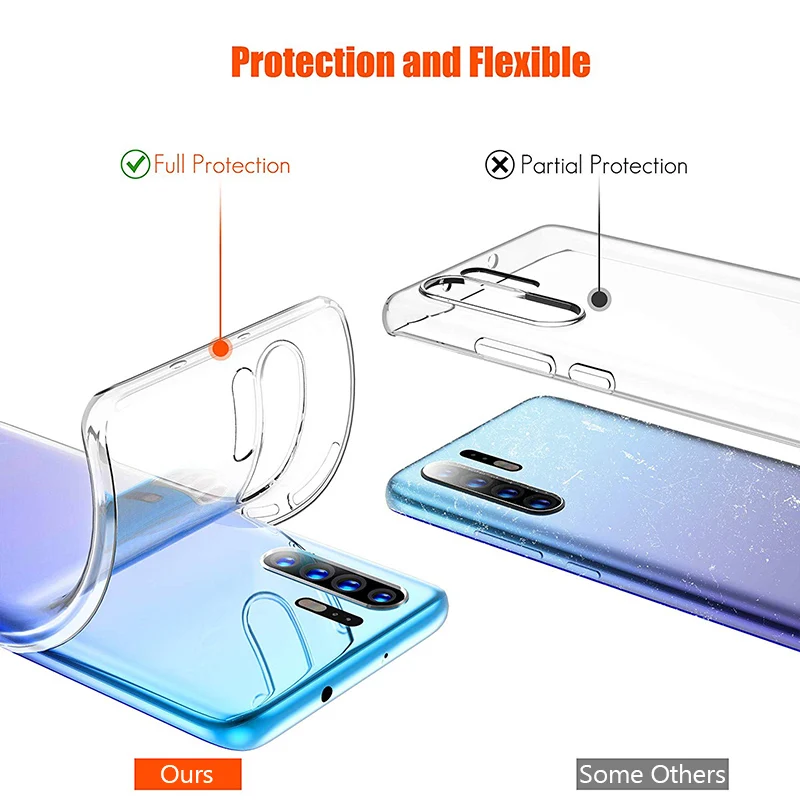 Прозрачный чехол из ТПУ для huawei P30/P30 Pro/P30 Lite Мягкий силиконовый тонкий прозрачный