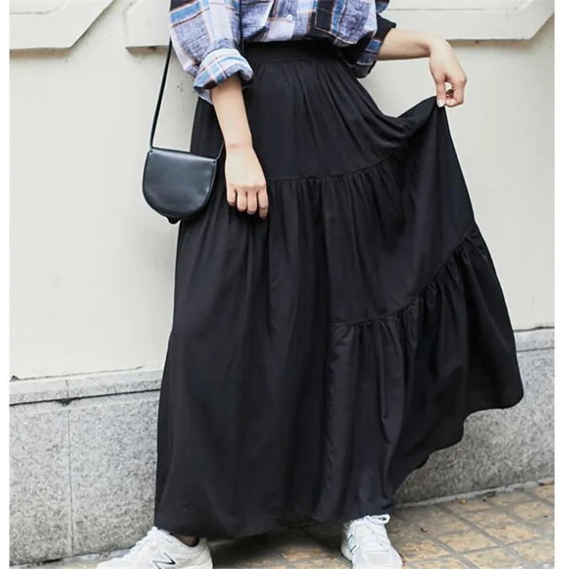 Женская длинная юбка из хлопка и льна ярких цветов размеры 5XL 6XL 7XL|Женские юбки| |