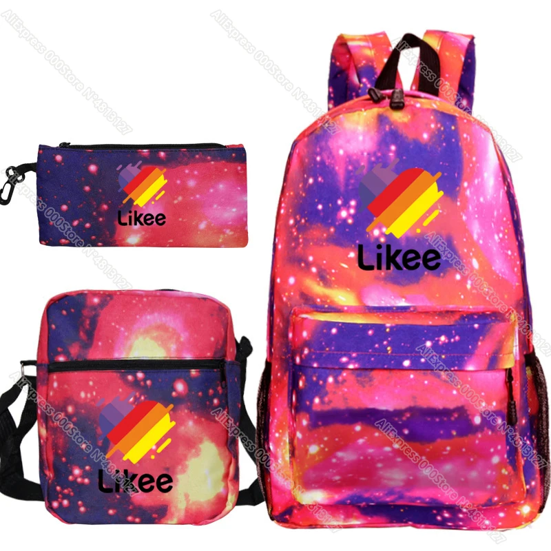 

New LIKEE Schoolbags Backpack Three-Piece Bag For Boys Girls Women Fashion Russia Style Likee App Laptop Bags Pen Case