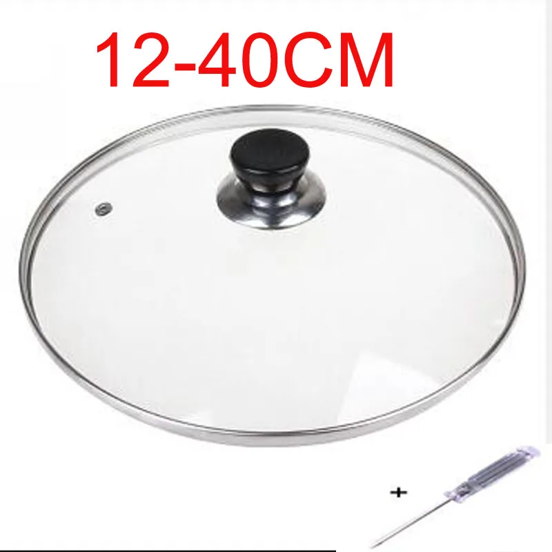 Thicken Tempered Glass Pot Cover Pan Lid With Handle Kitchen Cookware Tools See-Through Saucepan Skillet Wok lid 12-40cm | Дом и сад