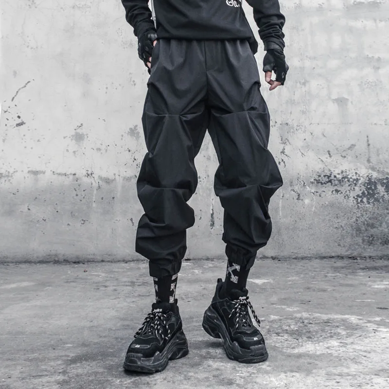 Men Harun Pants Spring And Autumn New Personality Pleated Design Fashion Trend Hip Hop Street Casual Loose Pants
