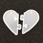 Сплит форма сердца литье любовь эпоксидная смола, форма для DIY полимерная глина