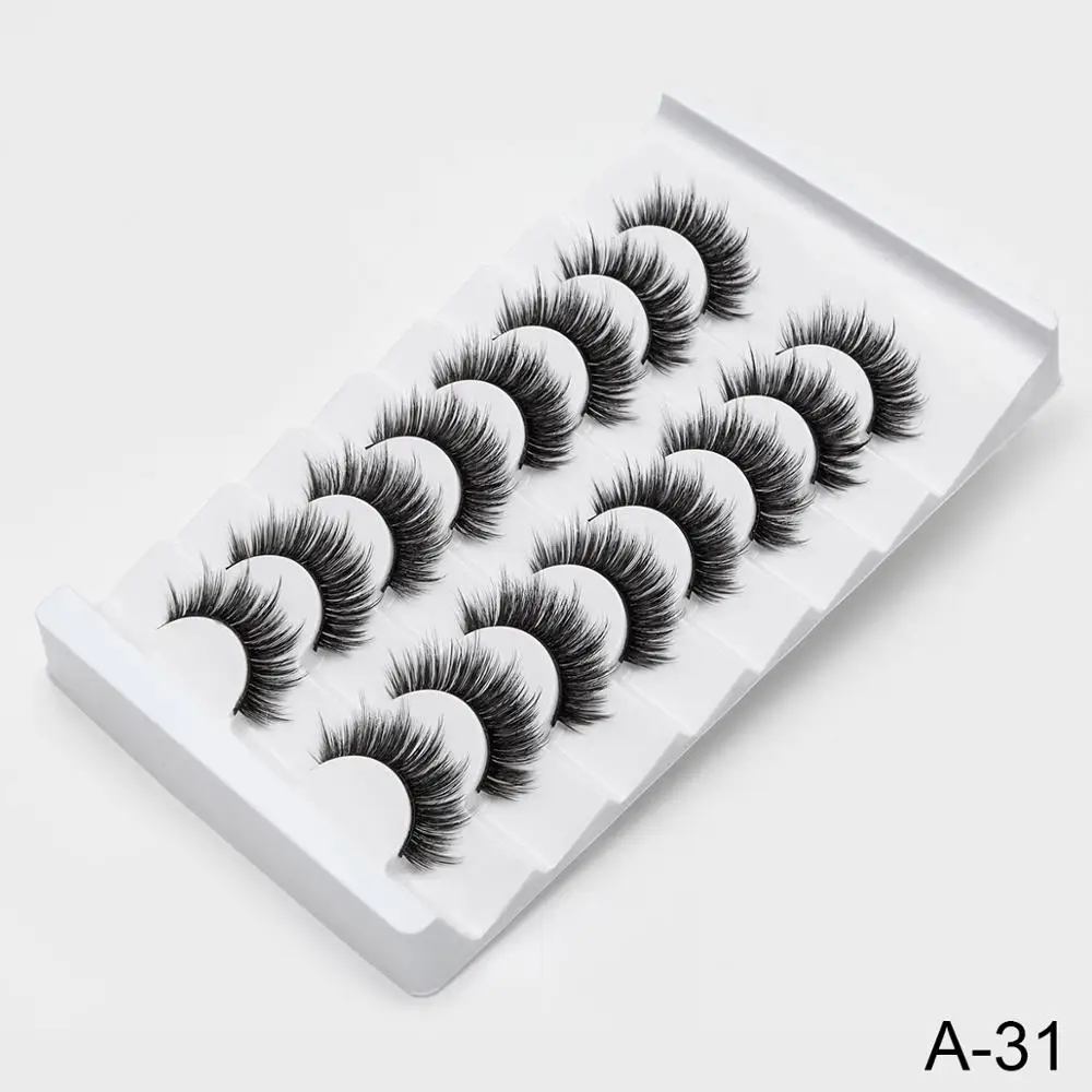 8 пар 3D норковые Накладные ресницы ручной работы натуральные длинные ресницы пушистые ресницы Многоразовые Накладные ресницы инструмент для наращивания - Цвет: A31
