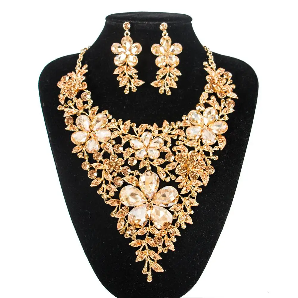 CACARE изысканные ювелирные изделия набор ожерелье серьги макси для женщин в