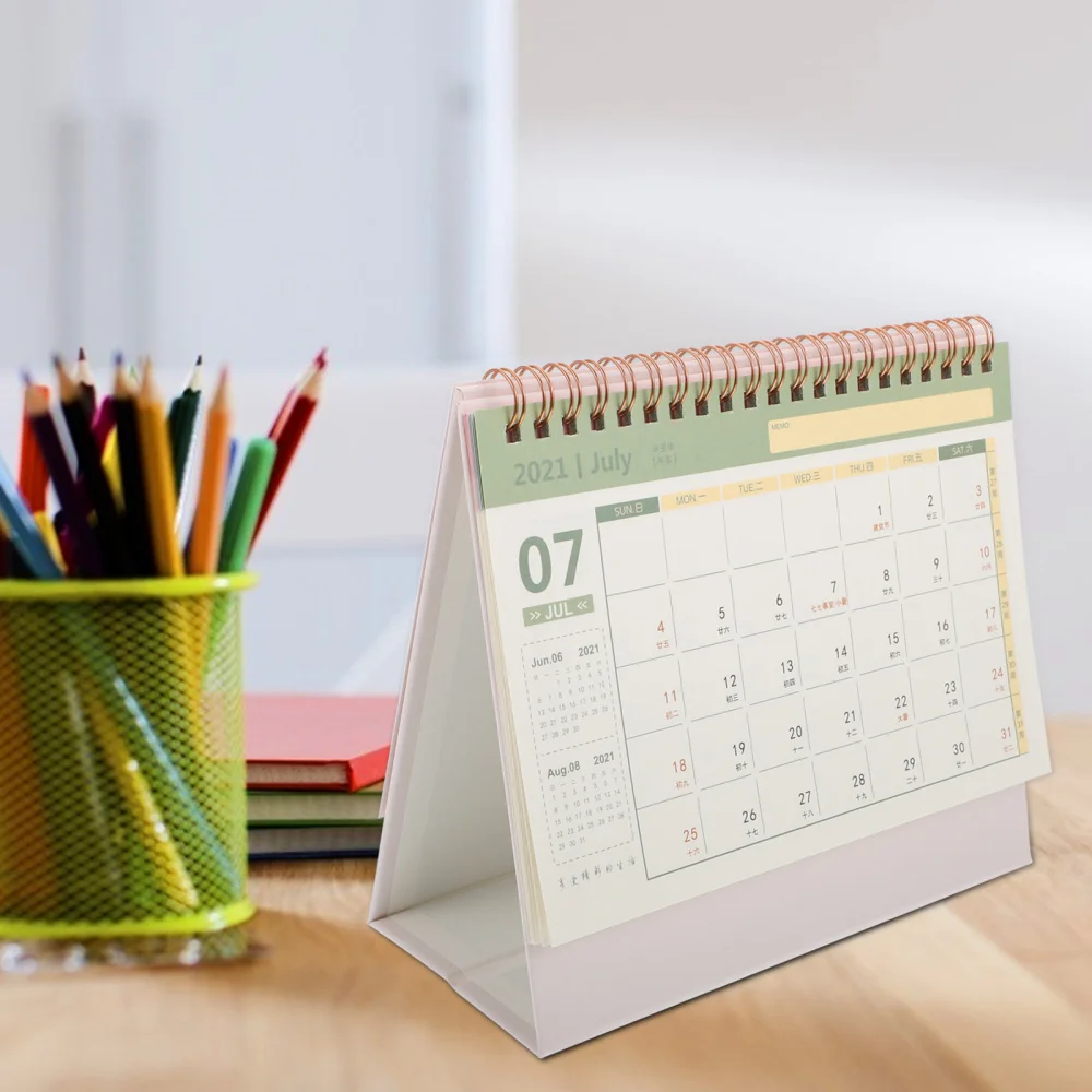 

2PCS Desktop 2022 Calendar Table Paper Coil Calendar Yearly Agenda Planner