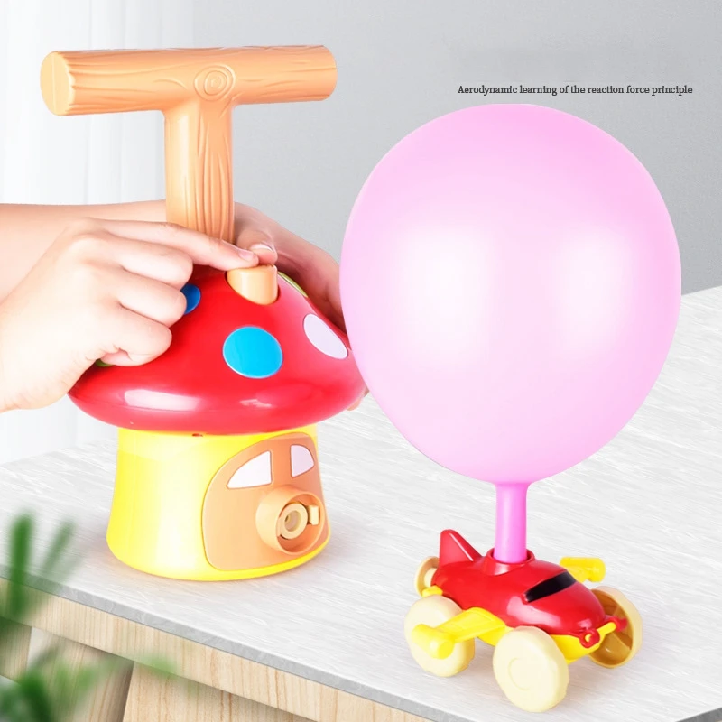 Balloon Powered Car Children's Science Toy Aerodynamics Inertial Power Pump Cars Racer Kit Girts for Kids |