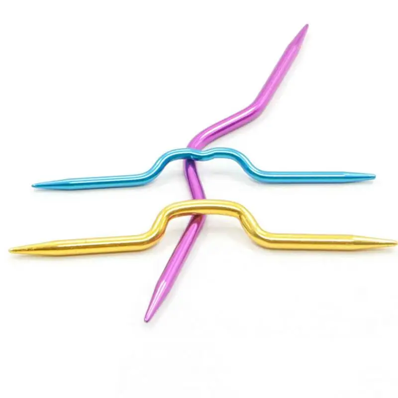 3 шт./лот изогнутые крючки для вязания алюминиевые спицы булавки шарфа свитера
