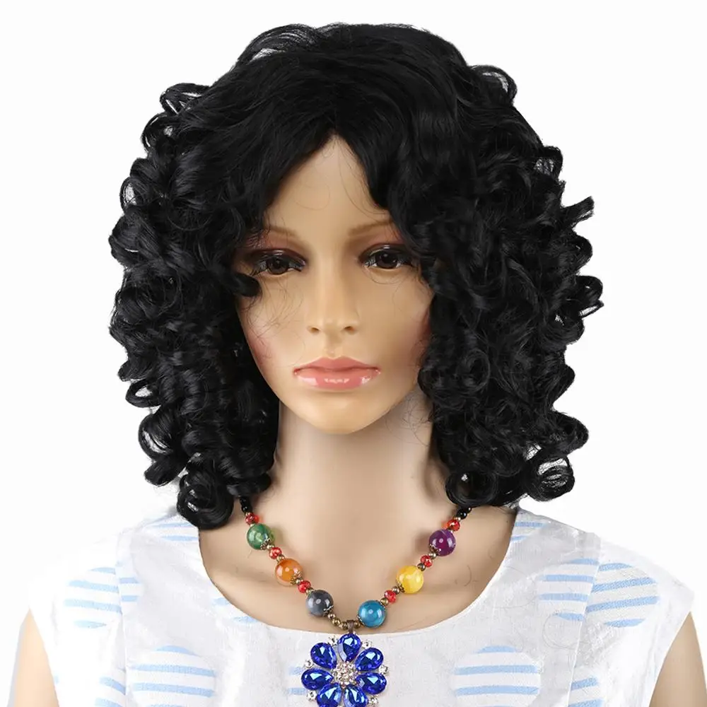 Amir Короткие афро кудрявые парики для американских африканских женщин черные