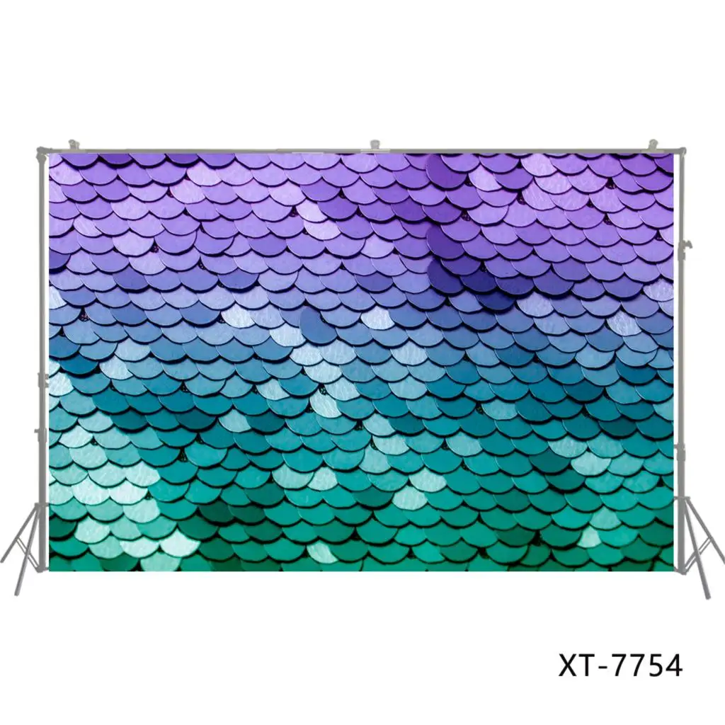 Блестящий Круглый Печатный фон с блестками градиентные изумрудные весы русалки