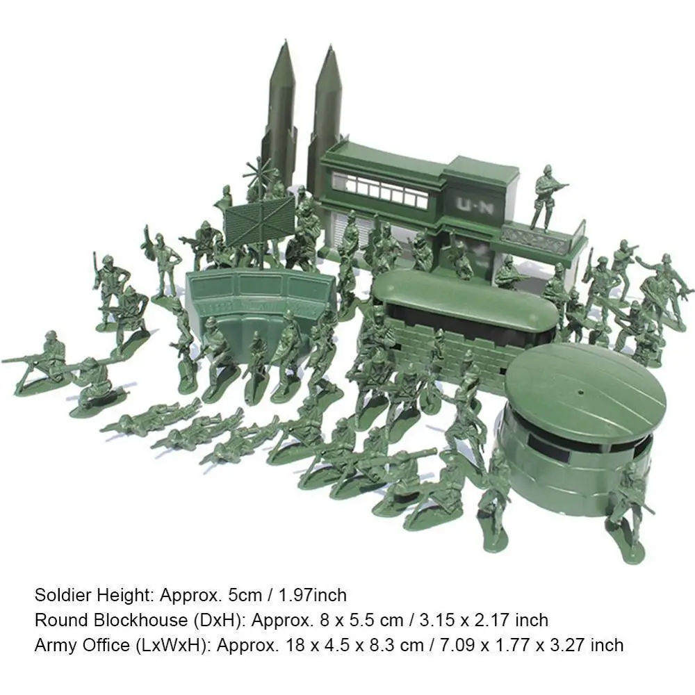

56pcs/Set Military Model Playset Toy Soldier Army Men Soldier II Dropship Model Toy War Sand World Action 5cm table Boy Fig P3S5