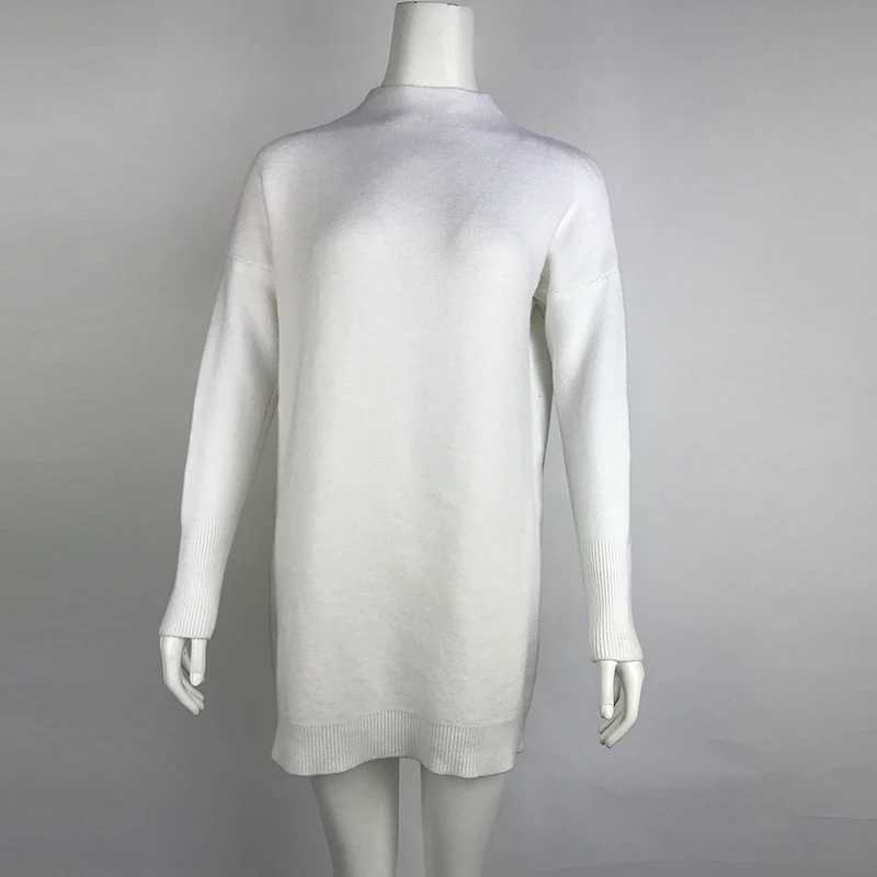

2020 New Women's Spring Turtleneck Solid Knitted Sweaters Dress Long Sleeve Warm Slim Streetwear Female Pullovers Oversized Pull