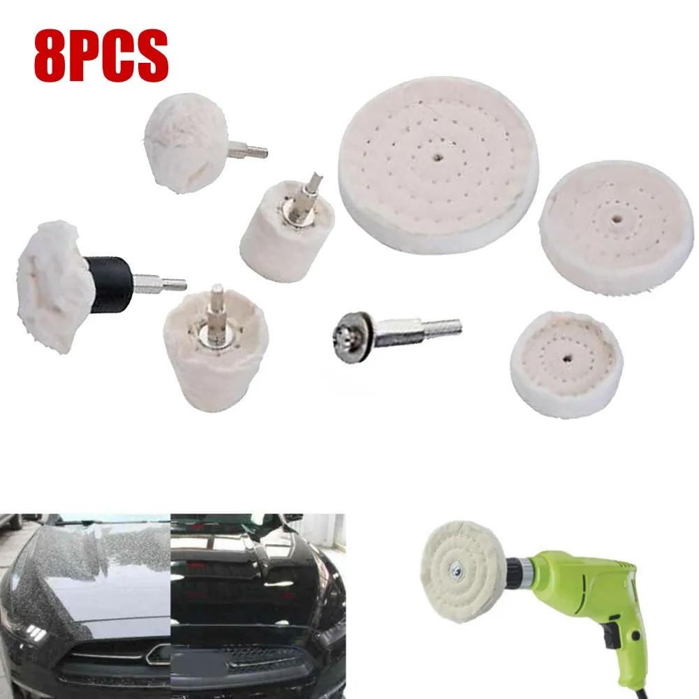 

8pc Metal Cleaning Polishing Buffing Cloth Pad Mop Wheel For Drill Cloth Wheels