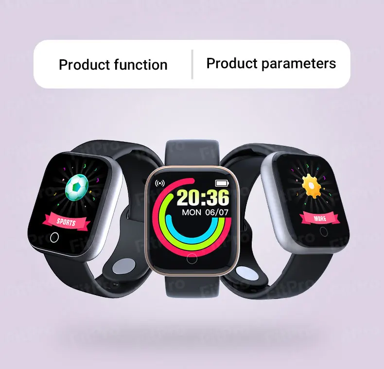 

D20s New Women Smart Watch 2021 Y68s Smartband Sport Men Watch 1.44inch Touch Watch Fitness Traceker Smartwatch For Android ios