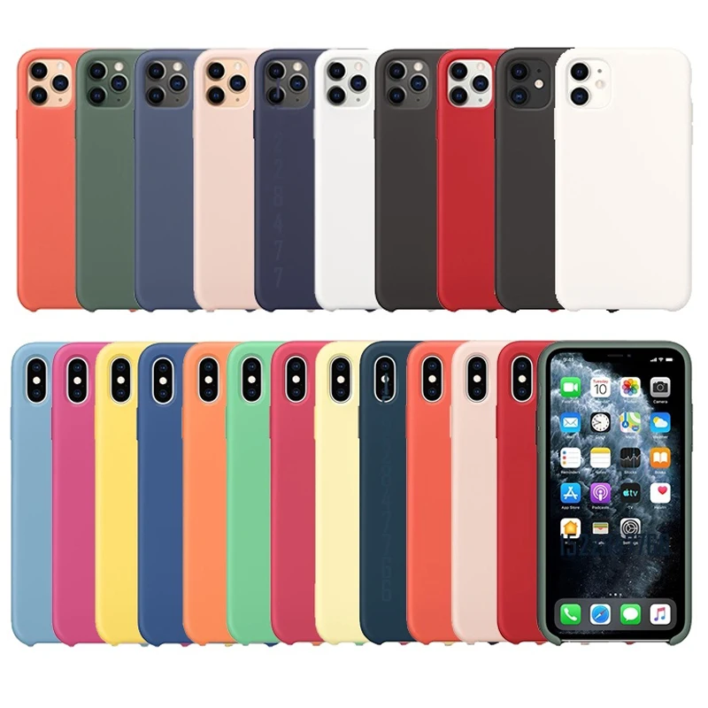 Оригинальный официальный силиконовый чехол с логотипом для iPhone SE 2020 11 Pro MAX XS XR