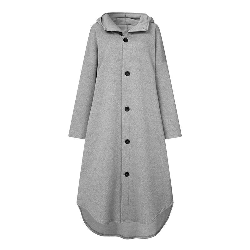 

Fashion Winter Sweatshirt Coats ZANZEA Women Hoodies Long Sleeve Outwear Autumn Hooded Long Jackets Female Loose Overcoats 5XL