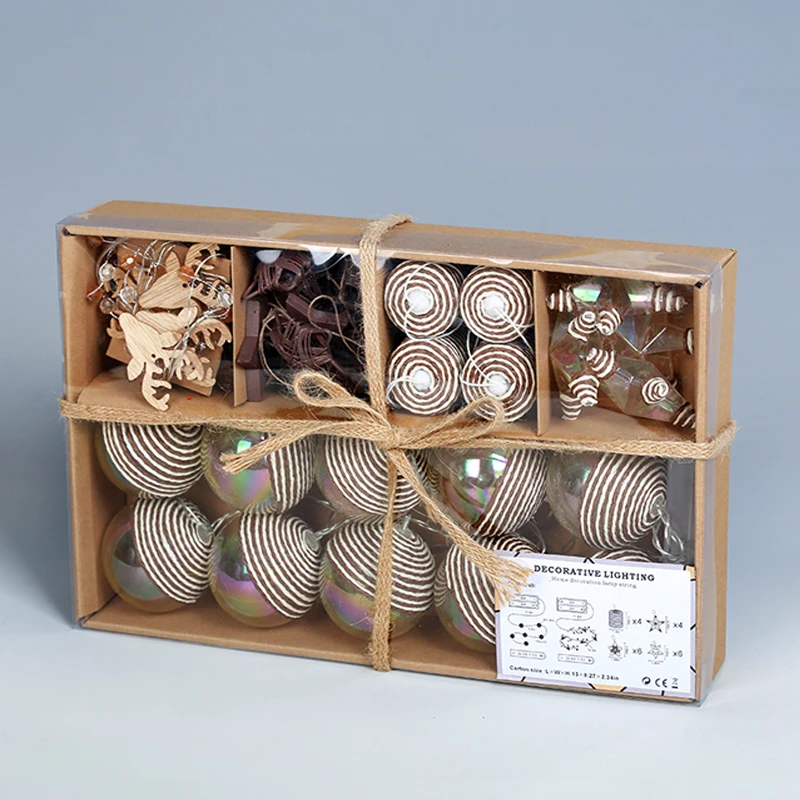 Рождественские коричневые и белые вечерние гирлянды для подарков смешанных