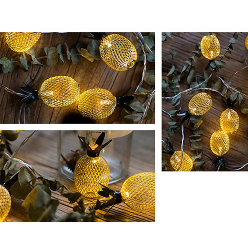 3 м Винтаж Железный фонарь ананас струны 20 светодиодный гирлянды Батарея питание