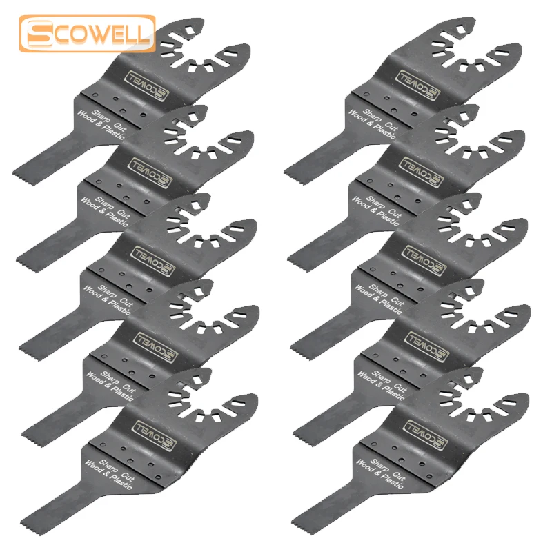 SCOWELL Quick Change Multi Tool Saw Blades 10mm for Multimaster Power Tools DIY Jigsaw Plunge Oscillating Saw Blades For Wood