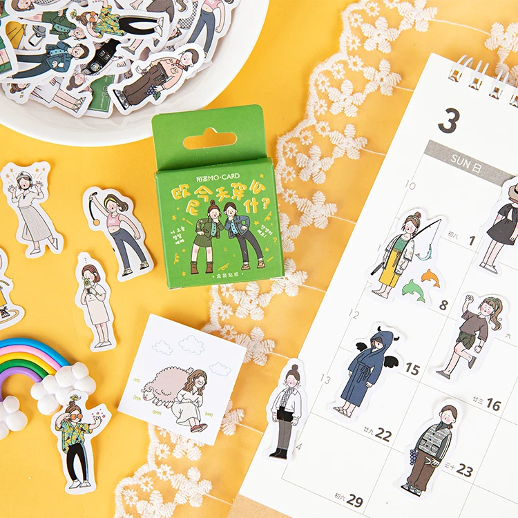 JIANWU 46 листов креативная Милая коробка стикер мультяшный блокнот s DIY Декор журнал