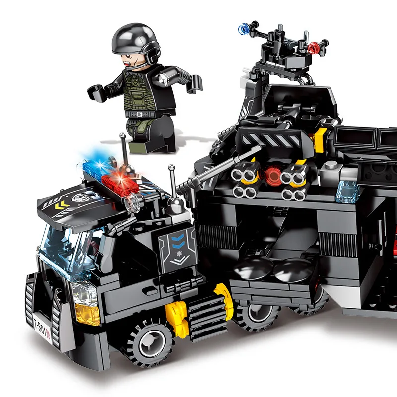 Конструктор черный ястреб для детей специальный танк игрушечный конструктор