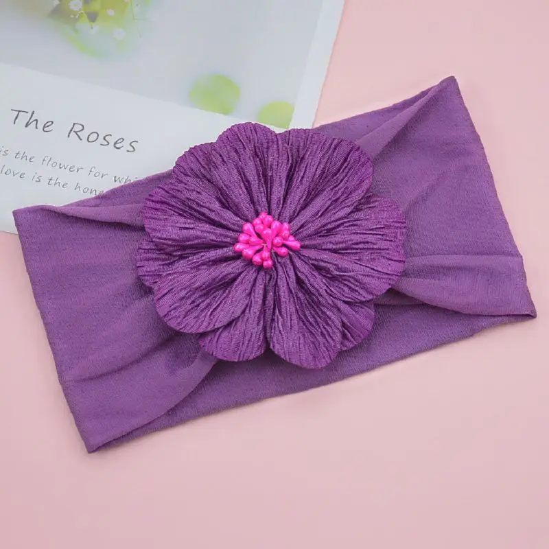 Детская повязка на голову с цветочным бантом головные уборы для девочек