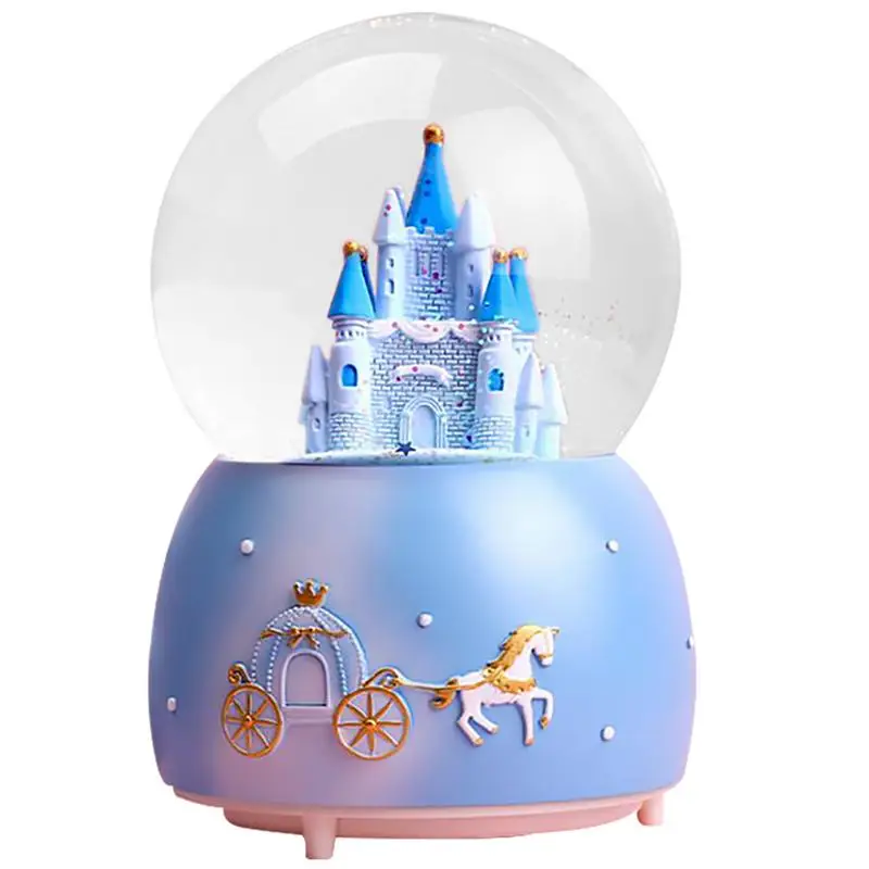Сказочный замок снежные шары музыка полимерные Хрустальные шарики настольное