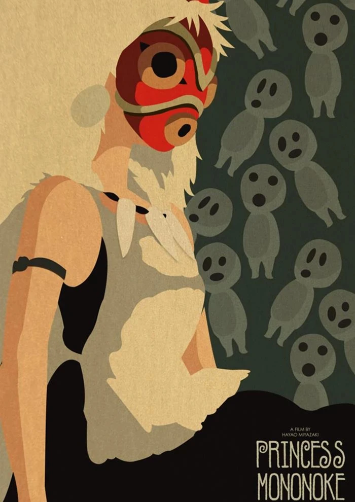 Плакат из крафт-бумаги в японском стиле для украшения гостиной спальни бистро -