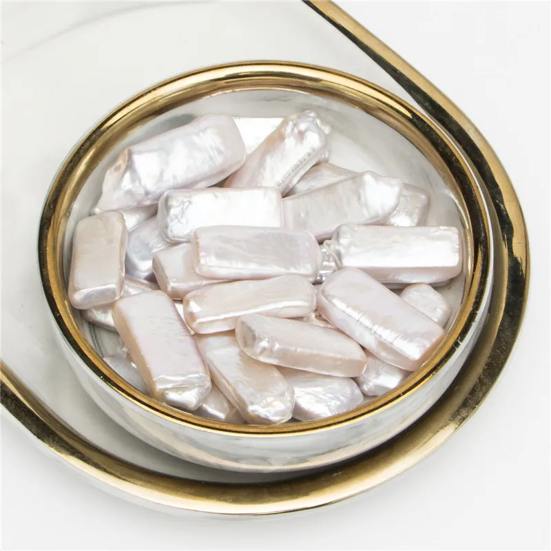 

3 шт./лот жемчужные бусины KESHI pearl, 100% натуральный пресноводный прямоугольный барочный жемчуг длиной около 12x25 мм. Половинное отверстие
