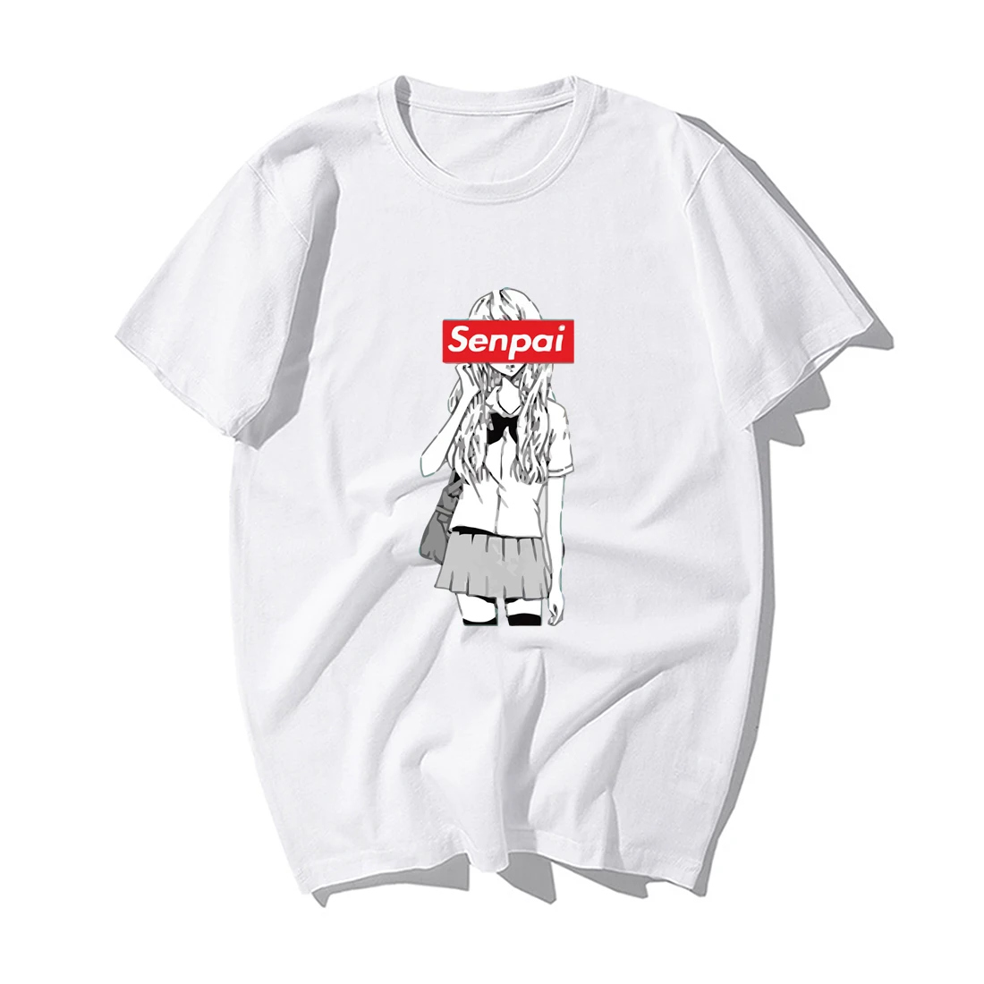 

Забавные Senpai аниме девушка футболка Ретро Классический японского аниме футболка для мужчин прохладное лето повседневные хлопковые футбол...