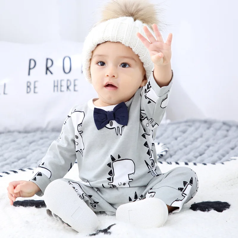 

Newborn Baby Boys Cartoon Dinosaur Rompers Jumpsuit Infant Toddler Boys One Piece Clothing Children Kids Cotton Romper Overalls