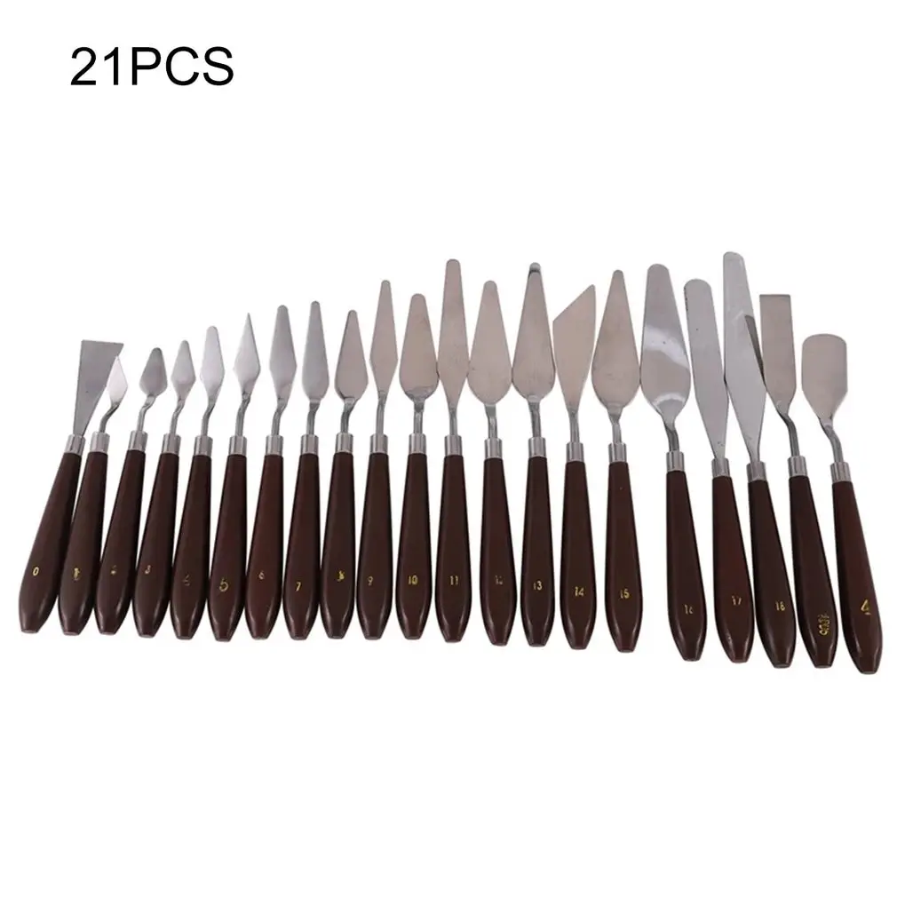

21Pcs HighQuality stainless Steel Oil Painting Knife Set Scraper Palette Knife Art Tools Supplies Oil Paintingknife DrawingTools