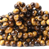 round 46810mm yellow tiger eye loose beads for diy craft bracelet necklace jewelry making