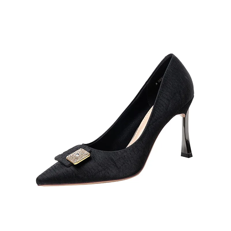 

2021 New European and American Style Stiletto High Heels Metal Rhinestone Fashion Women's Shoes Shoes for Wedding Women Heels