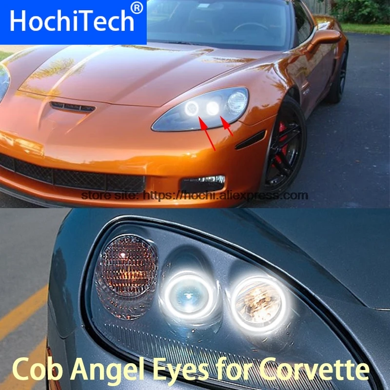 

Для Chevrolet Corvette 6 поколения C6 2005-2013 COB светодиодный дневной свет белый ореол Cob светодиодный ангельские глазки кольцо без ошибок ультра яркий