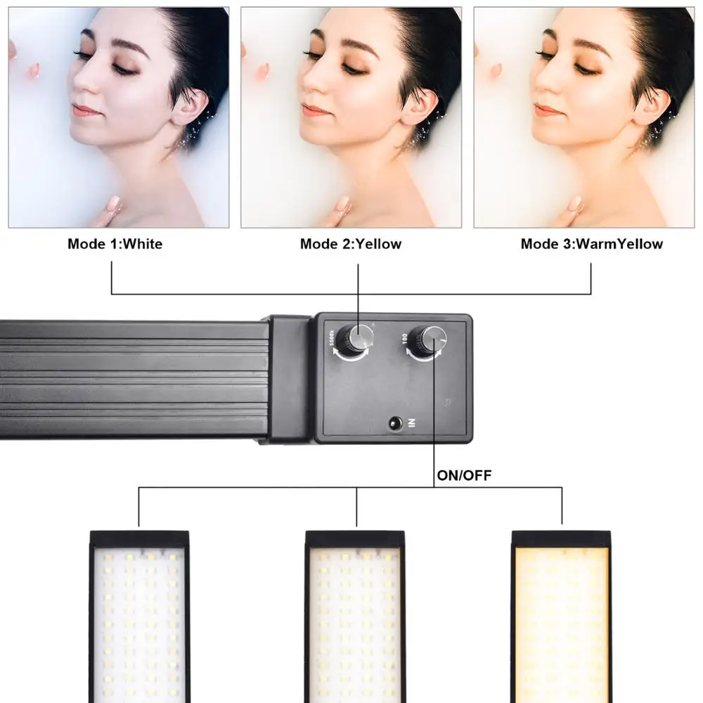 ZUOCHEN Studio Photography Continuous Video Lighting Kit 2*30W 3200-5500K LED Bulb Dimmable Stepless Adjustable Strip Light | Электроника