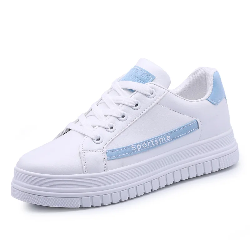 Trend Women Skateboarding Shoes Simple Breathable White Shoes Size 37 38 39 40 Thick Bottom Soft Footwear Vulcanized Sneakers