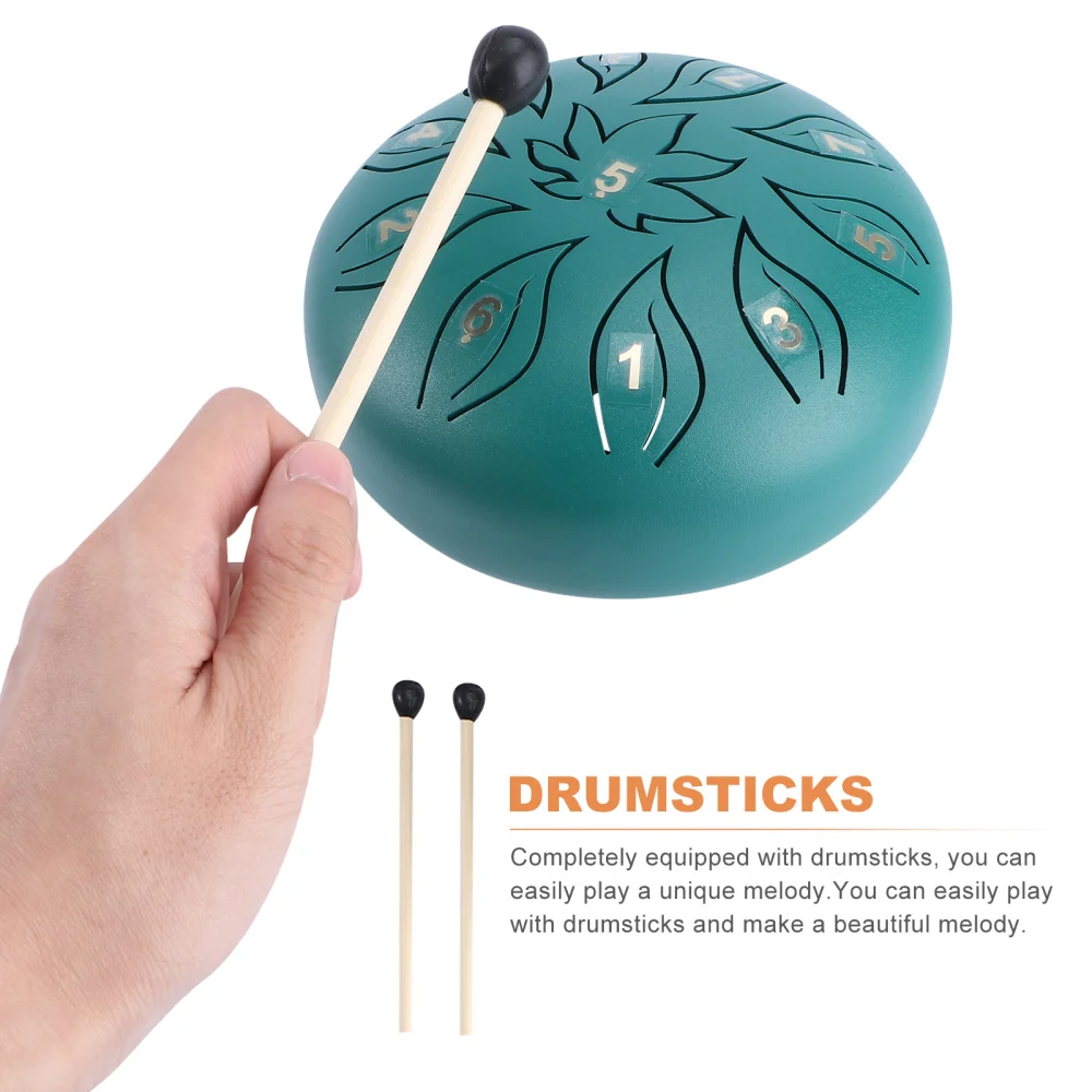 

1 Set 11 Tune Steel Tongue Drum Percussion Instrument Hand Drum with Drum Stick