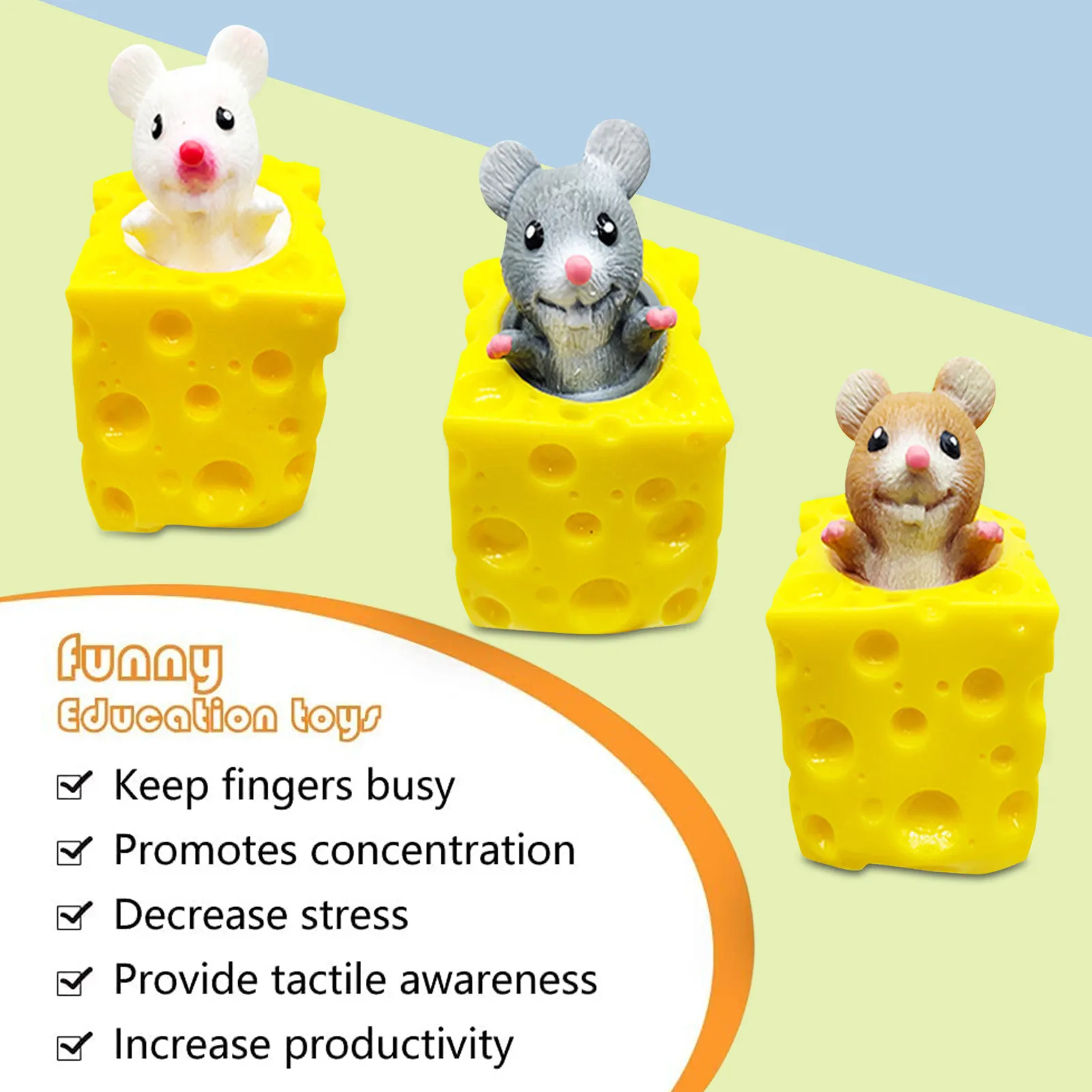 Игрушка для снятия стресса в виде мыши и сыра | Игрушки хобби