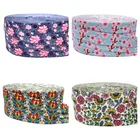 10 ярдов 16 мм сливы цветок лотоса с цветочным принтом, детская одежда со складками oever Вьетнамки с эластичным ремешком для ручная работа, лента для волос резинки для волос, аксессуары для волос