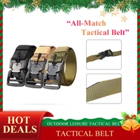 new tactical belt for men nylon metal buckle equipment canvas belt outdoor army training waist belt soft nylon sports accessorie