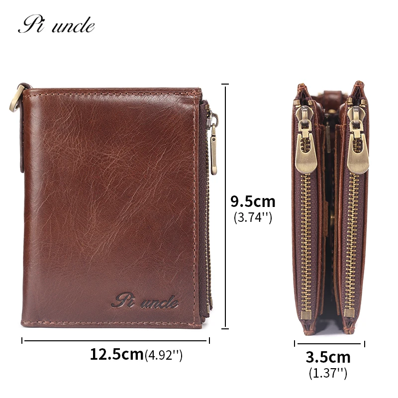 Most Popular Brand Men's Thin Wallet With Coins Holder Purse Small Soft Natural Cowhide Money Cards High Quality | Багаж и сумки