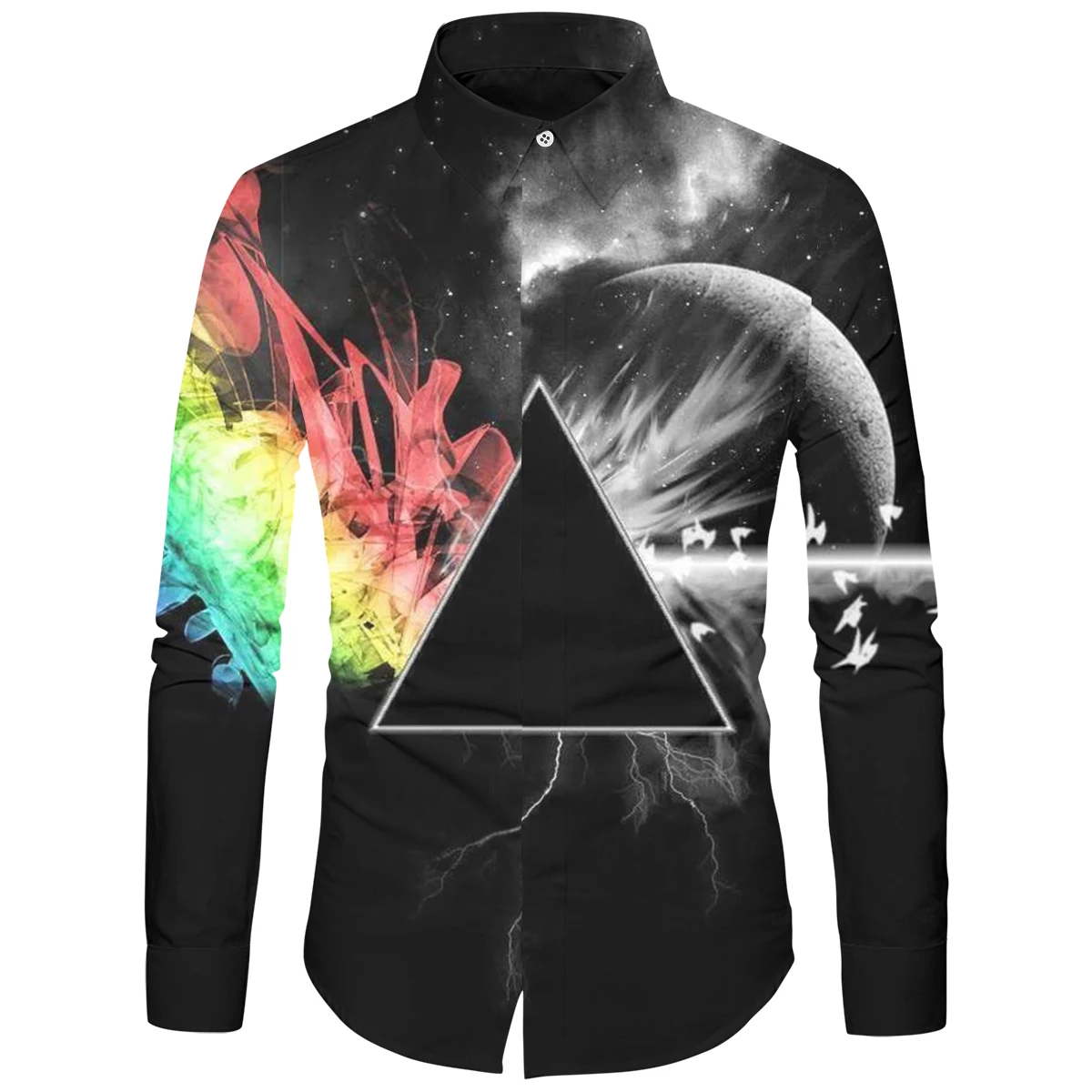 

Cloudstyle 3D Print Colorful Men Shirt Long Sleeve Streetwear Down Collar Button Up Fashion Casual Spring&Autumn Clothes