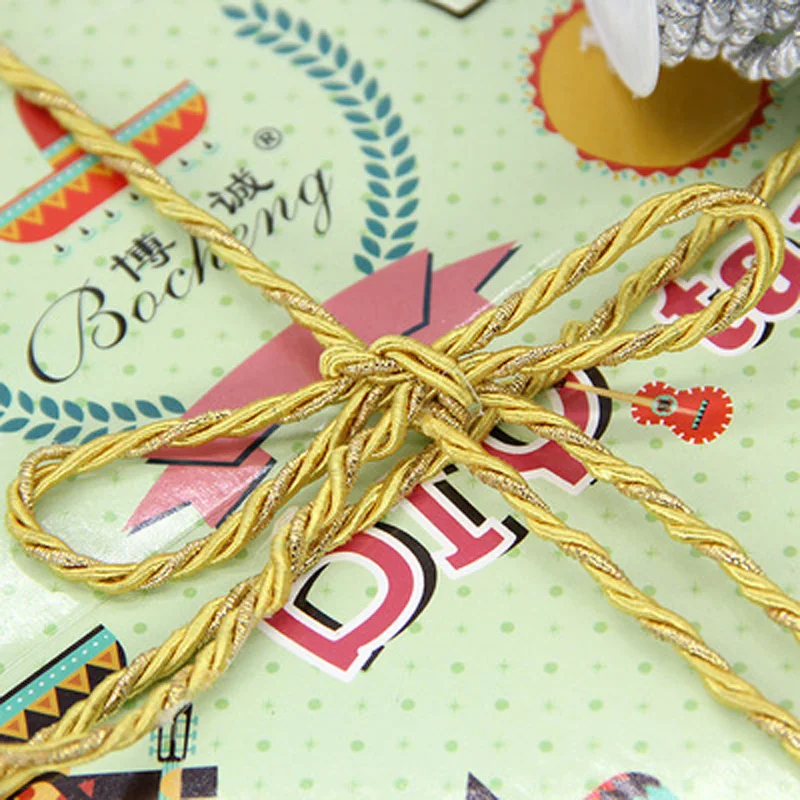 3 м/рулон веревка для рукоделия Золотая шелковая Золотой/красный/серебряный цвет