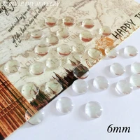 100pcslot 6mm handmade clear glass cabochon domed round jewelry accessories