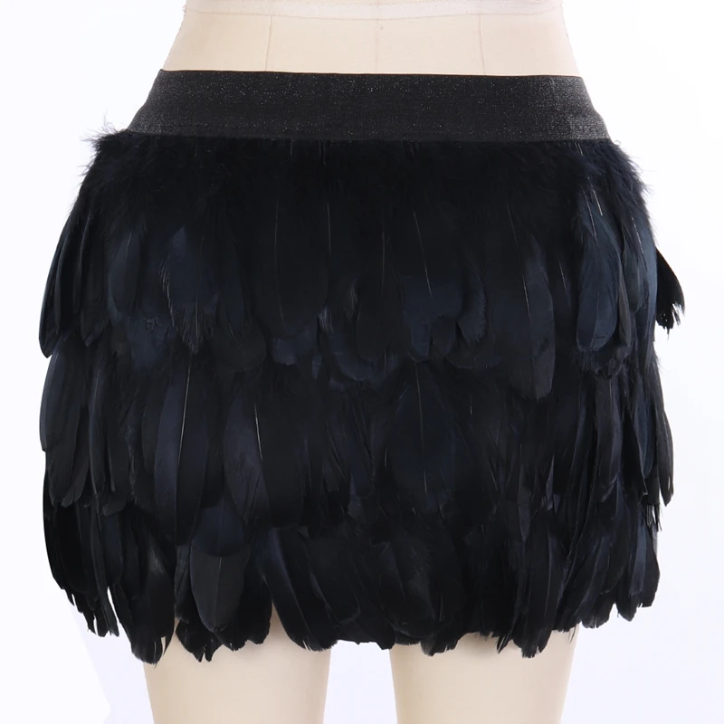 

Feather Body Harness Skirt For Women Fashion Sexy Festive Carnival Lingerie Punk Dark Loli Dress Gothic Dance Costume Wear