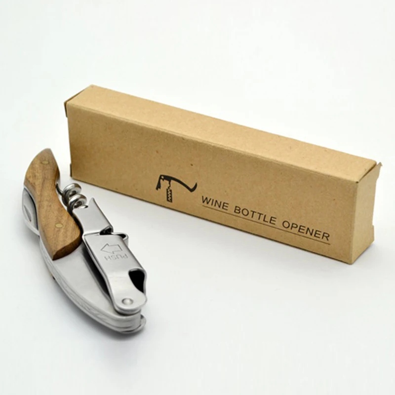 

Openors Wood Handle Professional Wine Opener Folding Steak Knife Portable Stainless Steel Corkscrew Wine Knife