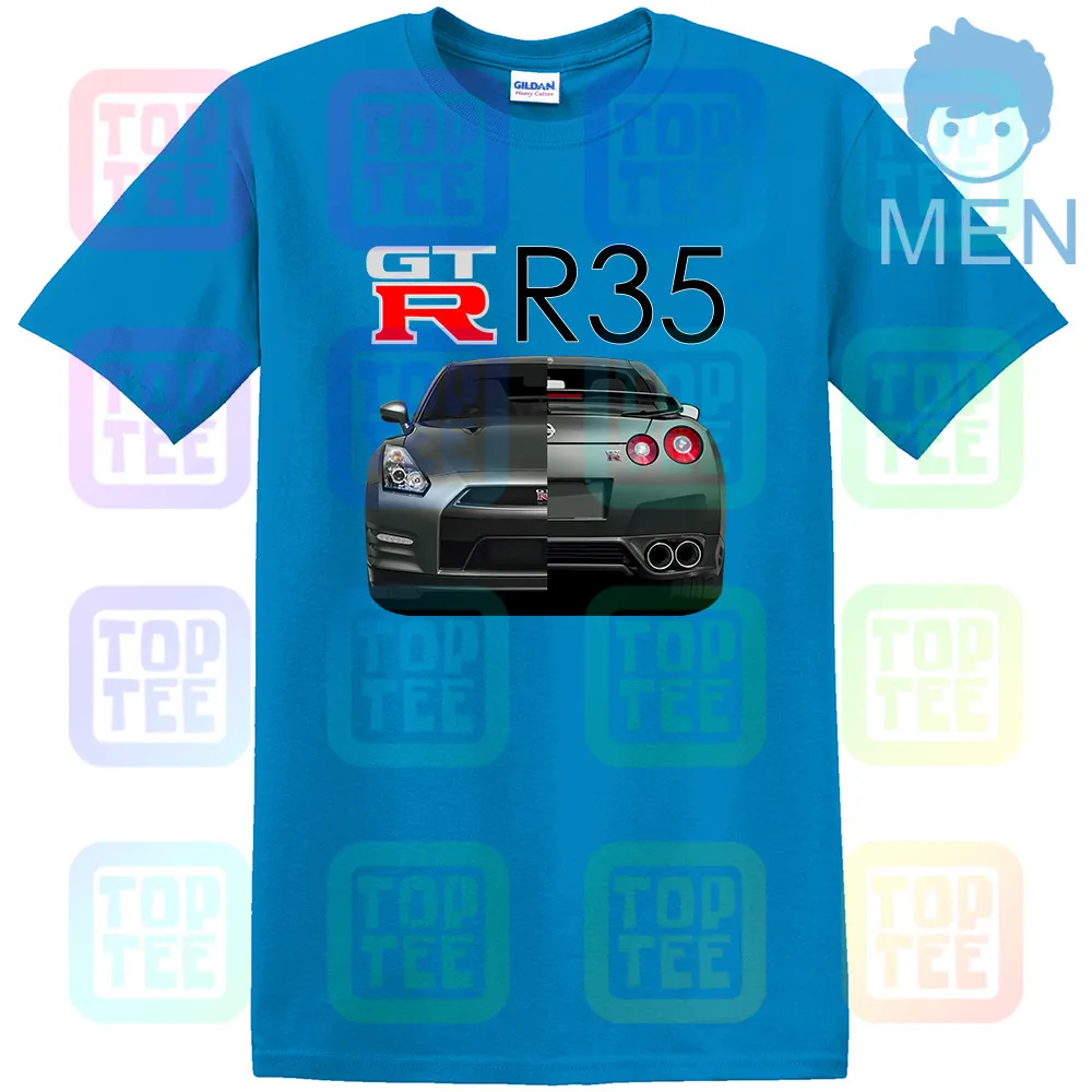 Королевский синий NISSAN GTR Skyline R35 R32 R33 R34 двигатель Замена значок турбо футболка - Цвет: Королевский синий