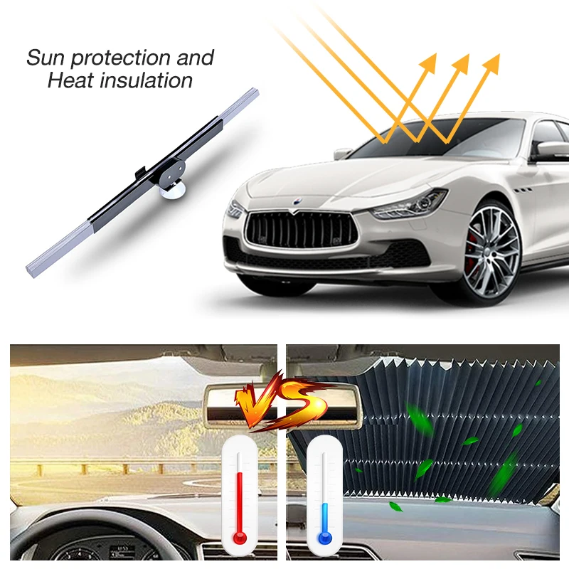 

46cm Retractable Sun Shade Cover Car Suv Truck Windshield Sun Shade Rear Window Sunshade Uv Protection Curtain
