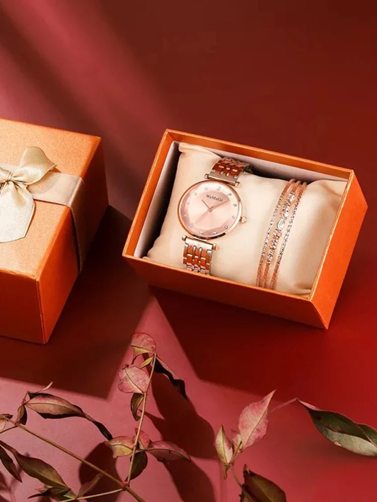 Женские часы Набор браслетов режущие стеклянные зеркальные женские часы-браслет