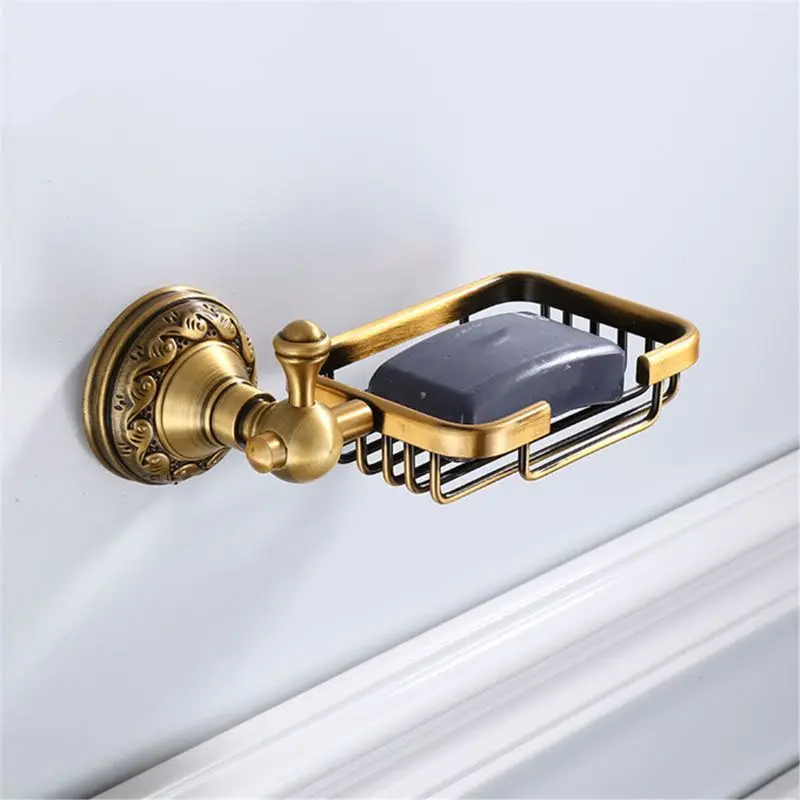 

Solid Aluminium Wall Mounted Antique Brass Color Bathroom Soap Basket New Bath